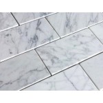 3x6 Carrara White Honed Marble Tile
